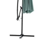 10ft Solar LED Offset Hanging Patio Umbrella (Light Green)