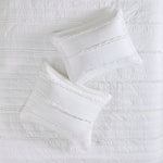 4 Piece Reversible Ruffle Quilt Set with Throw Pillow White King/Cal King