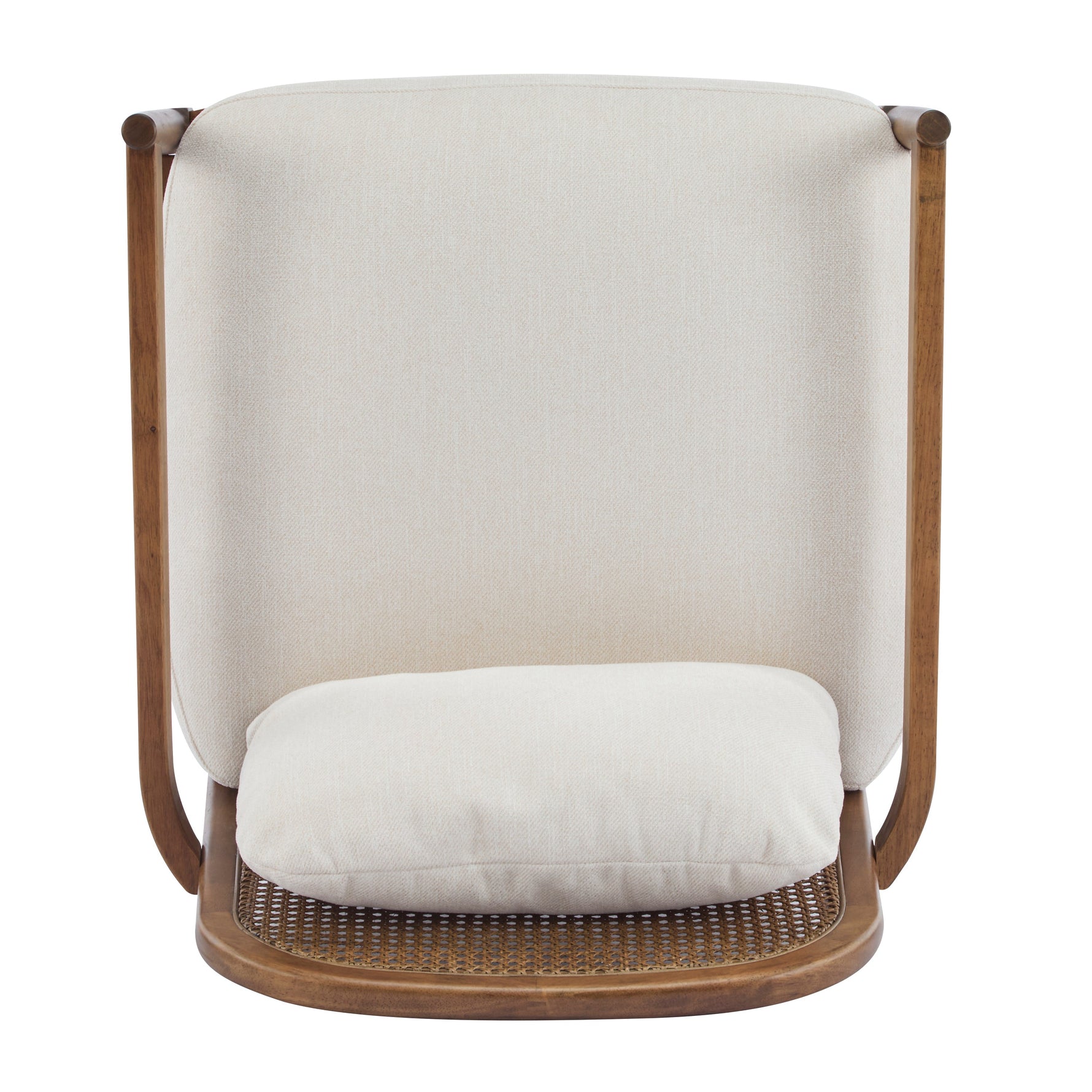 Elliston Rattan Backrest Solid Wood Accent Chair with Cushions - Set of 2