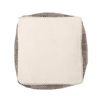 Barracuda Handcrafted Cotton Pouf With Chevron Pattern - Brown / Beige