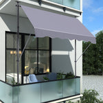 Manual Retractable Patio Awning With UV Resistant Sun Shade