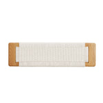 Design Natural Oak Wood Dining Bench with Handwoven Cane Seat in White
