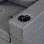 Modern Sectional Sofa Set with L Shape Chaise Lounge and Cup Holders