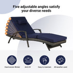 Outdoor Wicker Reclining Chair Set of 2 with Cushions