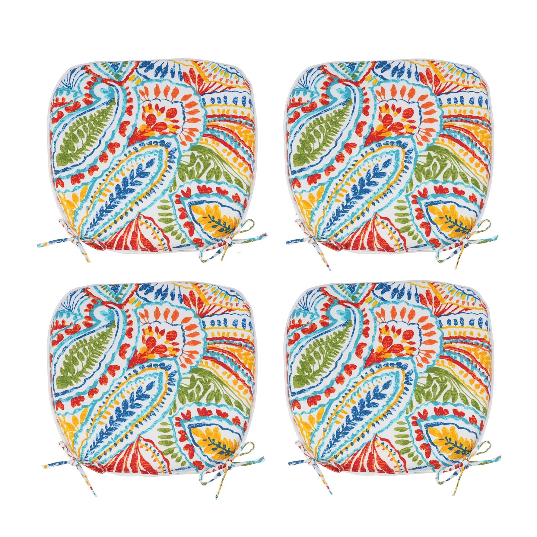 Outdoor Patio Chair Cushions, Water-Repellent U-Shape Thick Foam Seat Cushions (Set of 4)