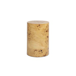 Nebula 22' Accent Pillar Side Table Warm Natural Brown Burl Wood