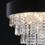 18-inch Modern Crystal Chandelier with Black Velvet Shade