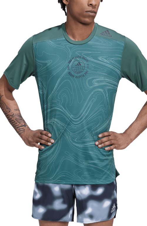 Adidas Men's Running Performance T-Shirt - Green Oxide