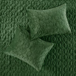 3 Piece Velvet Quilt Set Green Full/Queen