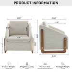 Modern Upholstered Armchair With Wooden Side Frame