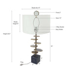 Smoke Agate-Slice Table Lamp with Marble Base