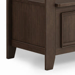 Amherst Solid Wood Entryway Storage Bench in Farmhouse Brown