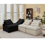 Modular Sofa No Armrests - BeigeBlack
