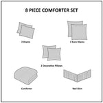 8 Piece Cotton Printed Comforter Set Blush Queen