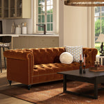 Alto 88' Tufted Chesterfield Sofa, Burnt Orange  Performance Velvet