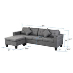Modern Sectional Sofa Set with L Shape Chaise Lounge and Cup Holders