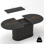 55.11'-70.86' Extendable Dining Table with Striped Legs