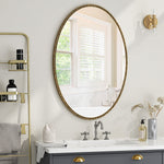 Iron Art Oval Retro Mirror in Gold with Antique Effect