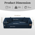 Spring Sofa with High-Quality Fabric, Pillows & Storage in Blue