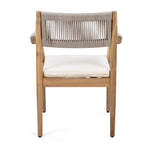 Patio Set Outdoor Acacia Wood Furniture Sets - Braided Dining Chairs and Patio Dining Table