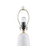 Textured Ceramic Table Lamp with Fluted Fabric Shade - White