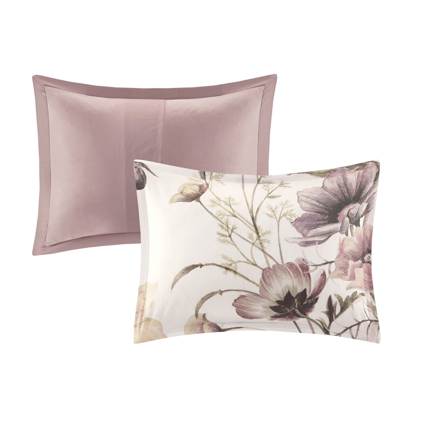 8 Piece Cotton Printed Comforter Set Blush California King