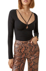 Reformation Sybil Top in Black, Size Medium