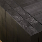 Modern Black Solid Wood Coffee Table, 49in Rectangular