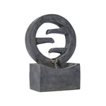 26.77'H Gray Circular Polyresin Outdoor Water Fountain with LED Light