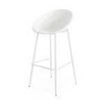 Modern Gable Outdoor Barstool Set of 2 in White