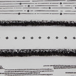Cotton Printed Comforter Set with Trims Black/White Full/Queen