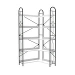 Industrial Style Corner Bookshelf With Thickened Iron Frame
