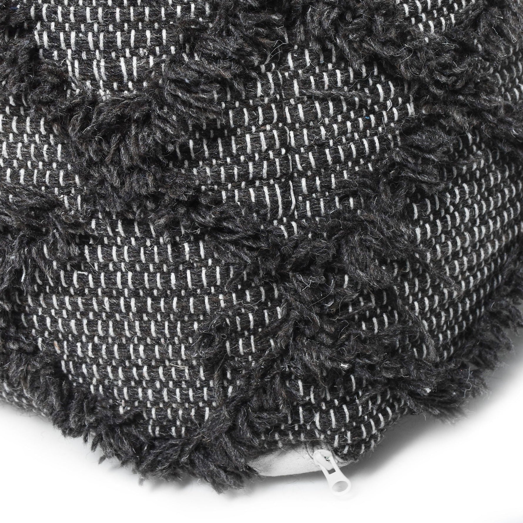 Jumanji Handcrafted Wool and Cotton Pouf - Brown