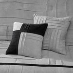 7 Piece Faux Suede Comforter Set Grey Full