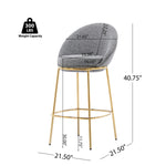 Celano Indoor Metal Upholstered Barstool Set of 2