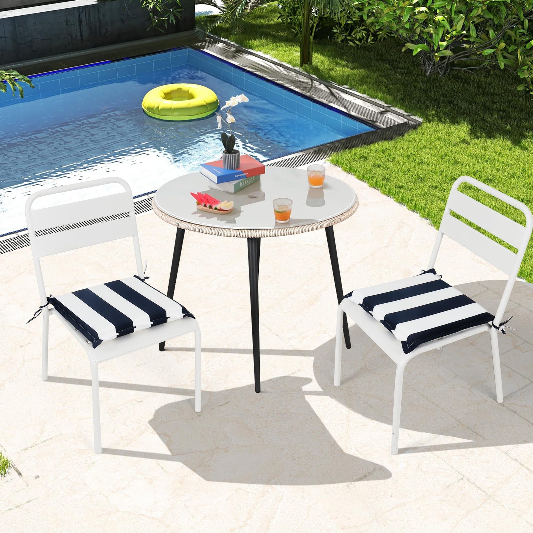 4PCS Outdoor Patio Seat Cushion Replacement with Ties
