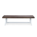 Tranquilizer Outdoor Acacia Wood Bench With Slat Panel Design
