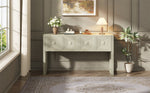 Geometric Carved Console Table with 3 Soft-Close Drawers