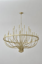 36-Light Gold Industrial Iron Candle Chandelier