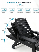 HDPE Chaise Lounge Chair Outdoor with Adjustable Backrest