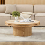 35.43 Inch Round Coffee Table with Sintered Stone Top