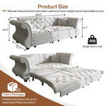 Oversized Chesterfield Pull Out Sofa Bed with Flower Tufting