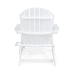 Zenithia Outdoor Foldable Adirondack Chair with 2 Cup Holders, White