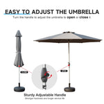 9FT Patio Umbrella, Outdoor Table Umbrella with Push Button Tilt and Crank, UV Protection Waterproof Market Sun Umbrella