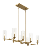 Willow Eight Lights Island Pendant Lamp - Satin Brass