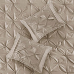 7 Piece Tufted Comforter Set Taupe King