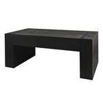 Modern Black Solid Wood Coffee Table, 49in Rectangular