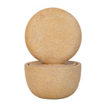 21.7x21.7x34.3 Inch Cement Round Water Fountain with Light and Pump