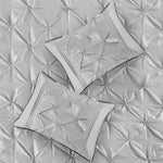 7 Piece Tufted Comforter Set Grey Queen