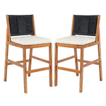 Outdoor Acacia Wood Bar Stools (Set of 2)